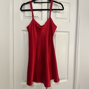 Morgan Taylor red polka dot mini slip dress